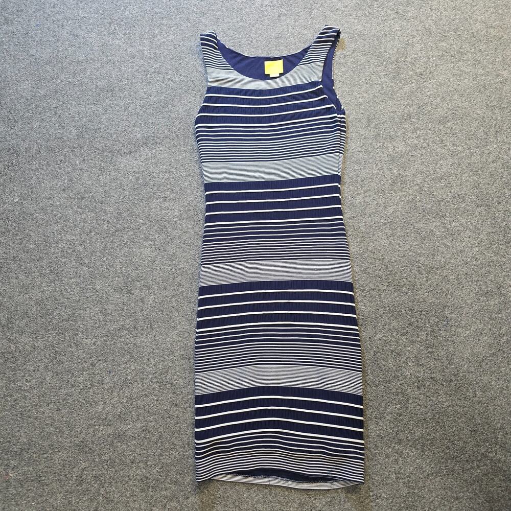 Maeve Dress Womens Size Small Blue White Striped Fitted Pencil Stretch Casual